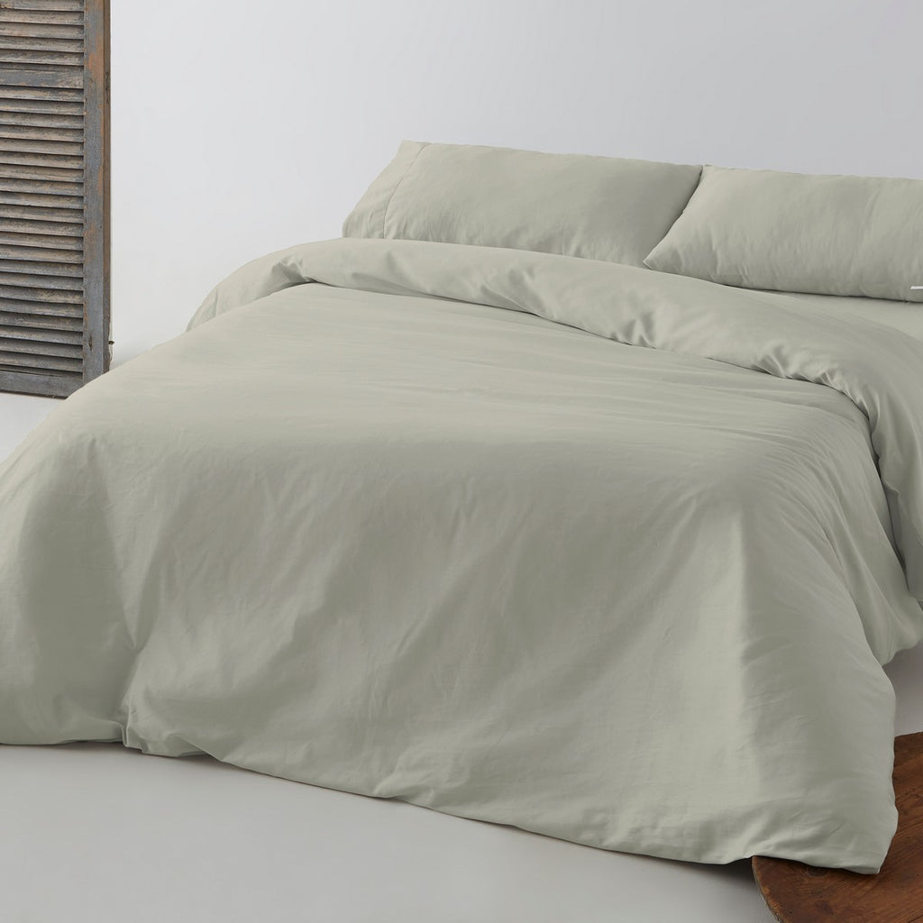 Funda nórdica de algodón orgánico color topo - Qutun - Escena de cama