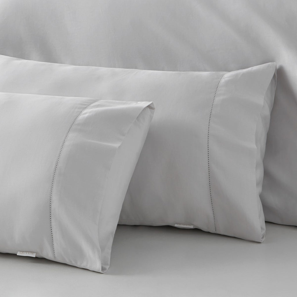 Funda almohada algodón orgánico con vainica color blanco - Qutun - Detalle de la vainica