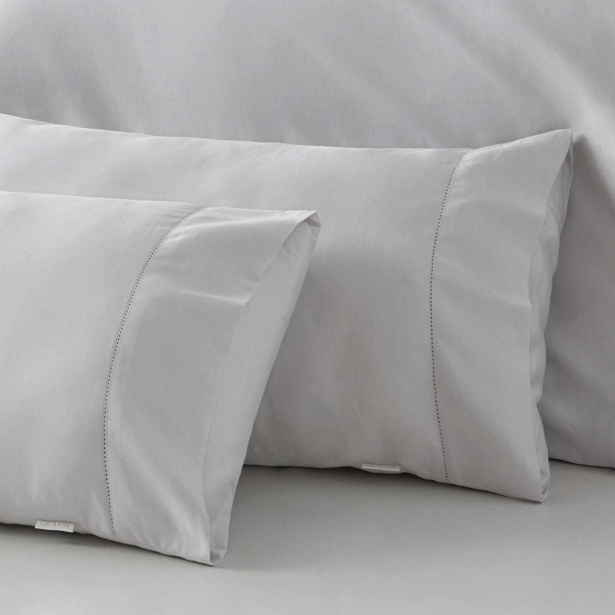 Funda almohada algodón orgánico con vainica color blanco - Qutun - Detalle de la vainica