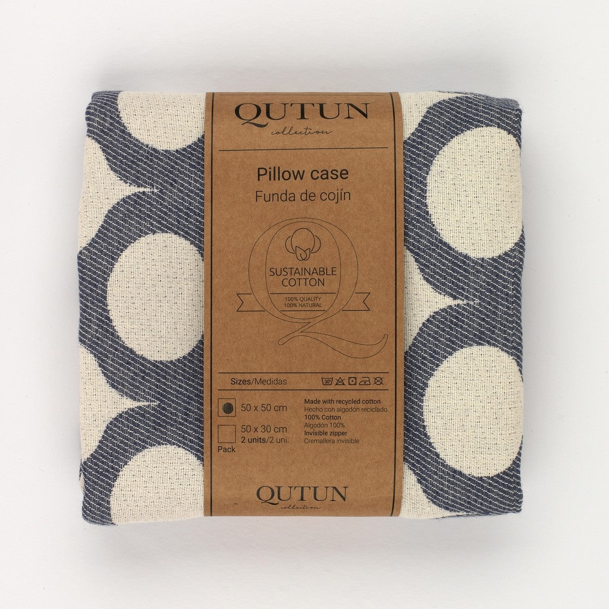 Funda cojín Astún color azul - Qutun - Presentación