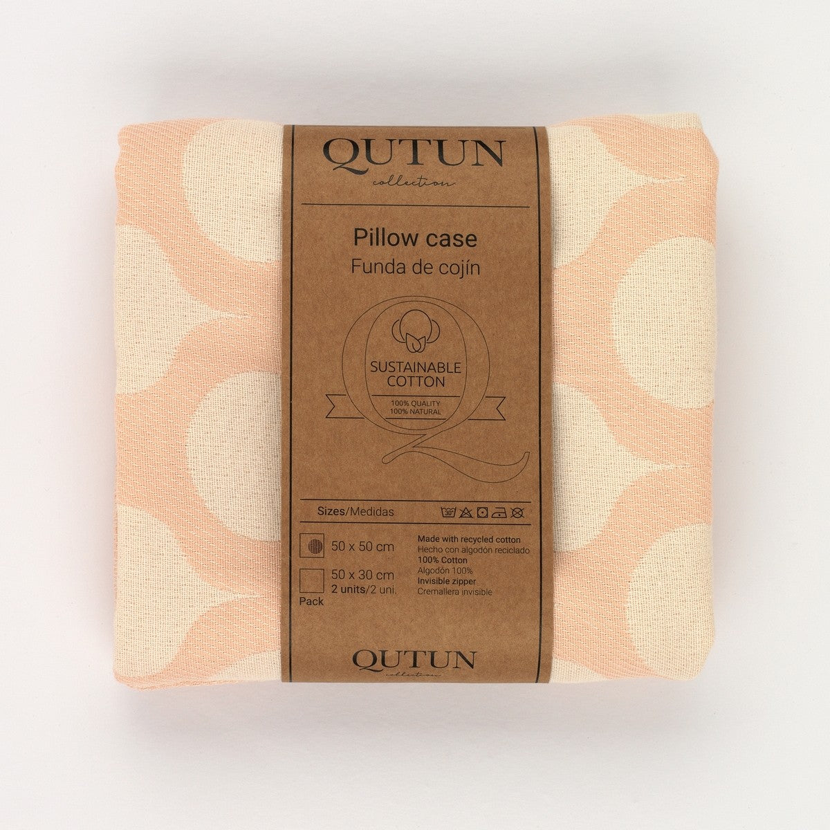 Funda cojín Astún color rosa - Qutun - Presentación