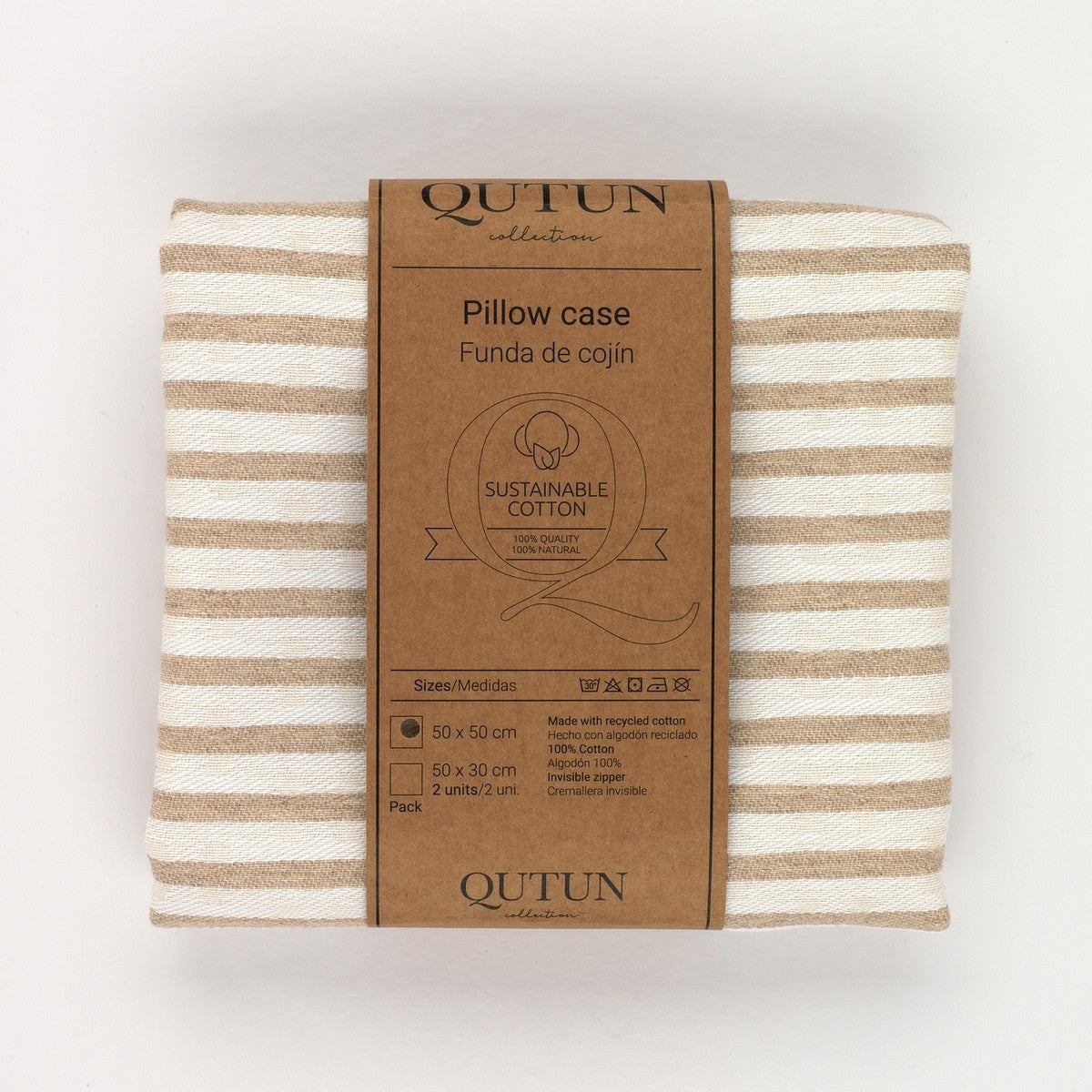 Funda cojín Jaca color piedra - Qutun - Presentación