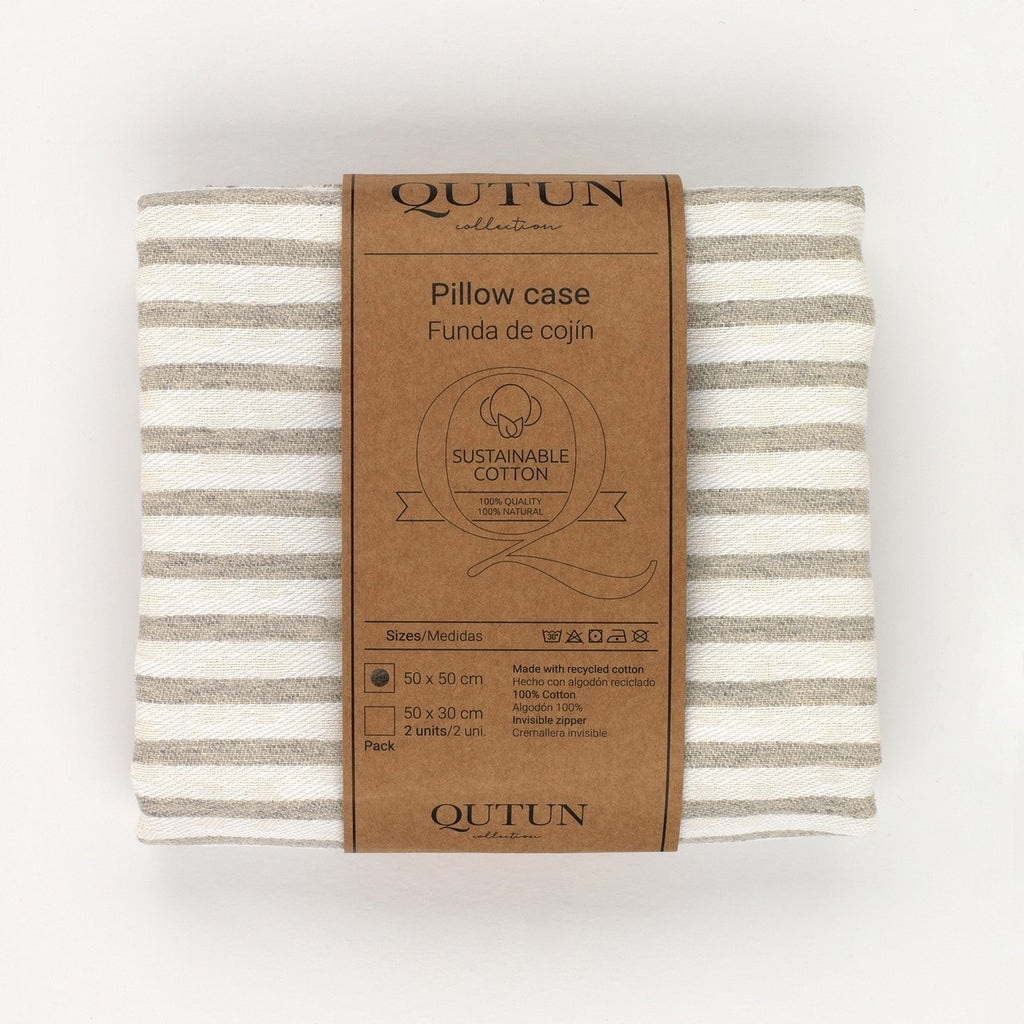 Funda cojín Jaca color perla - Qutun - Presentación