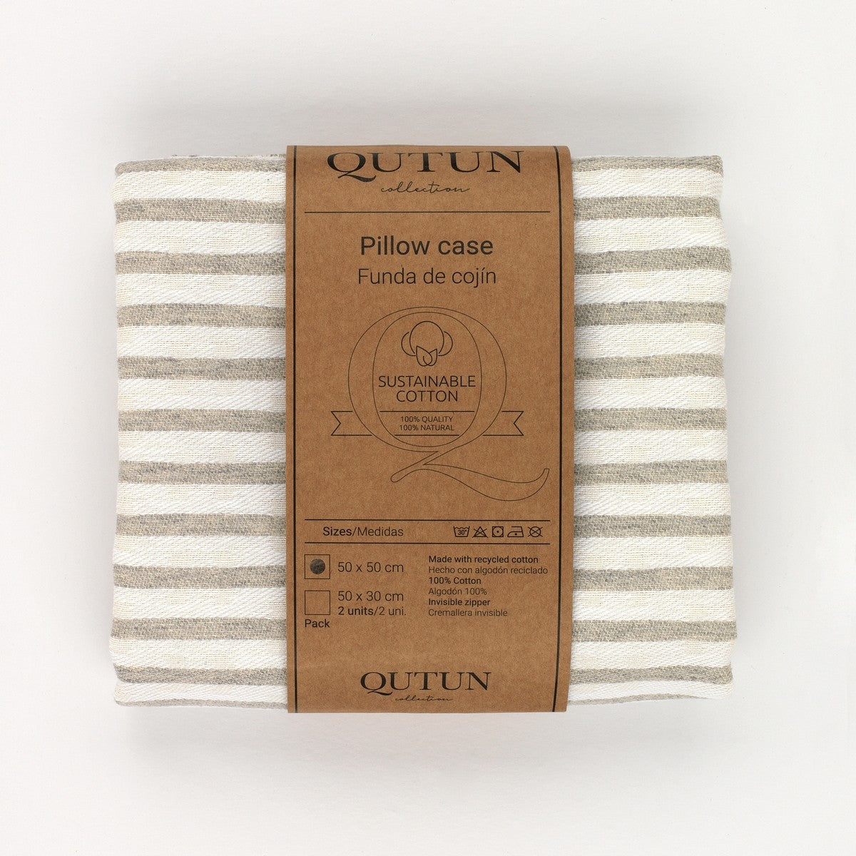 Funda cojín Jaca color perla - Qutun - Presentación