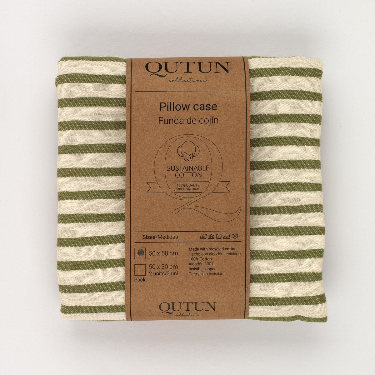 Funda cojín Jaca color verde - Qutun - Presentación