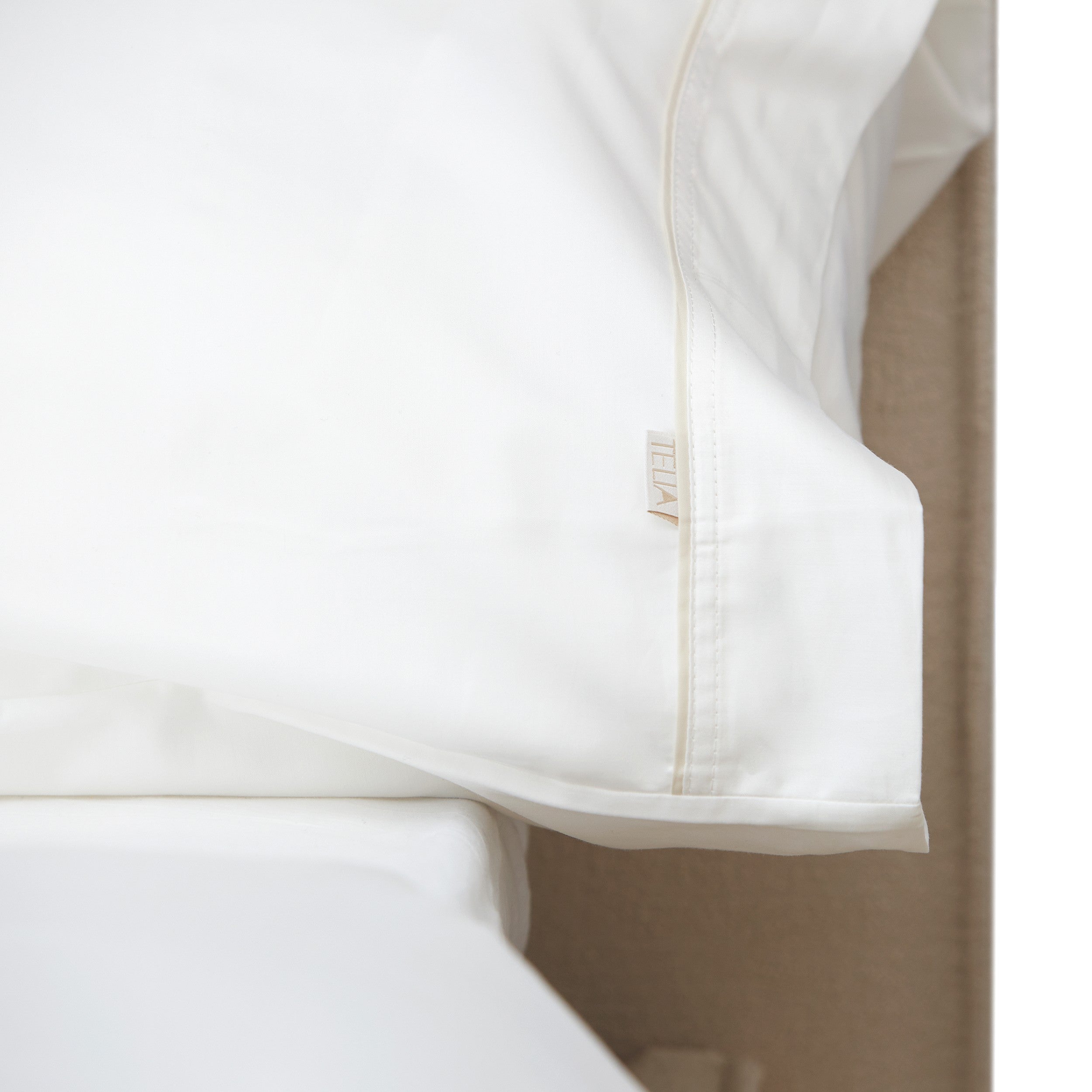Juego de sábanas algodón 600 hilos detalle funda de almohada