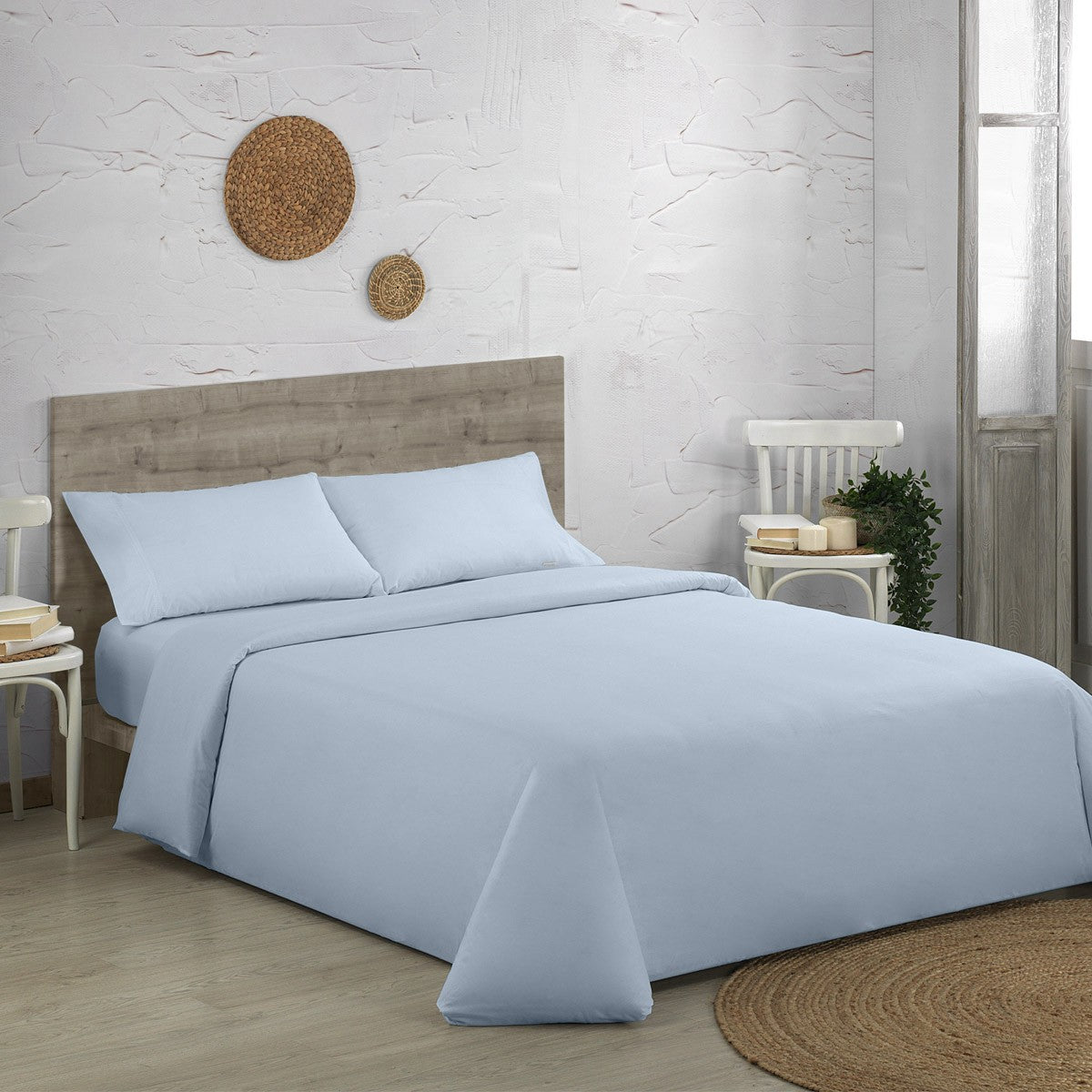 Juego funda nórdica algodón orgánico 200 hilos cielo escena de cama