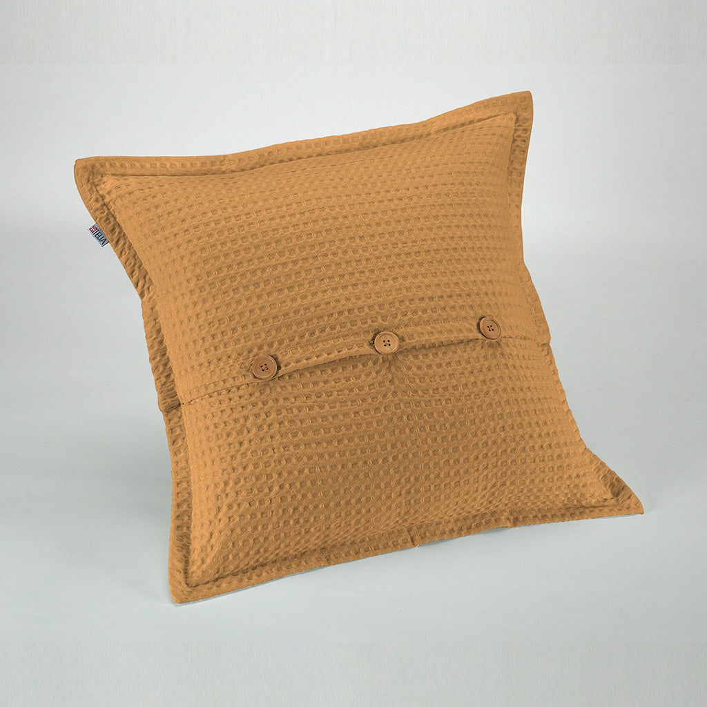 Funda de cojín Banús Mostaza cojín 50x50 cierre con botones