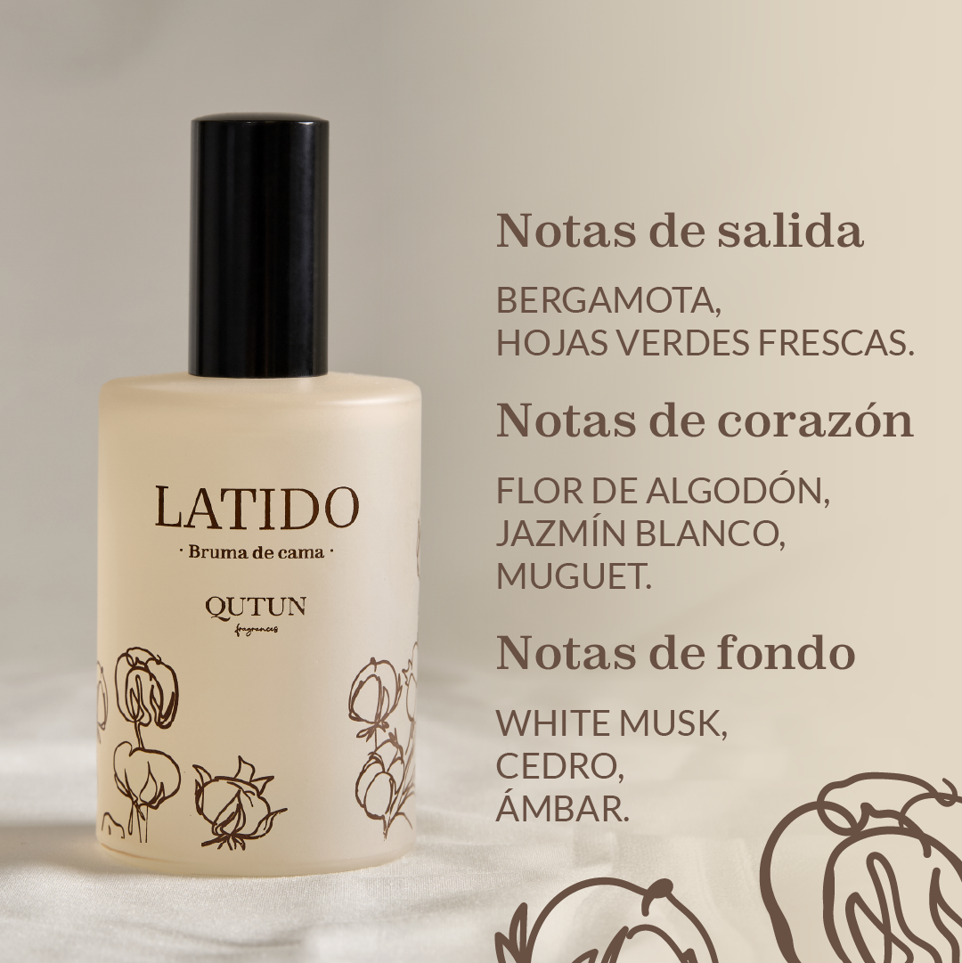 Bruma de Cama Qutun - 4 Aromas, 1 Descanso - Frasco reutilizable 100ml