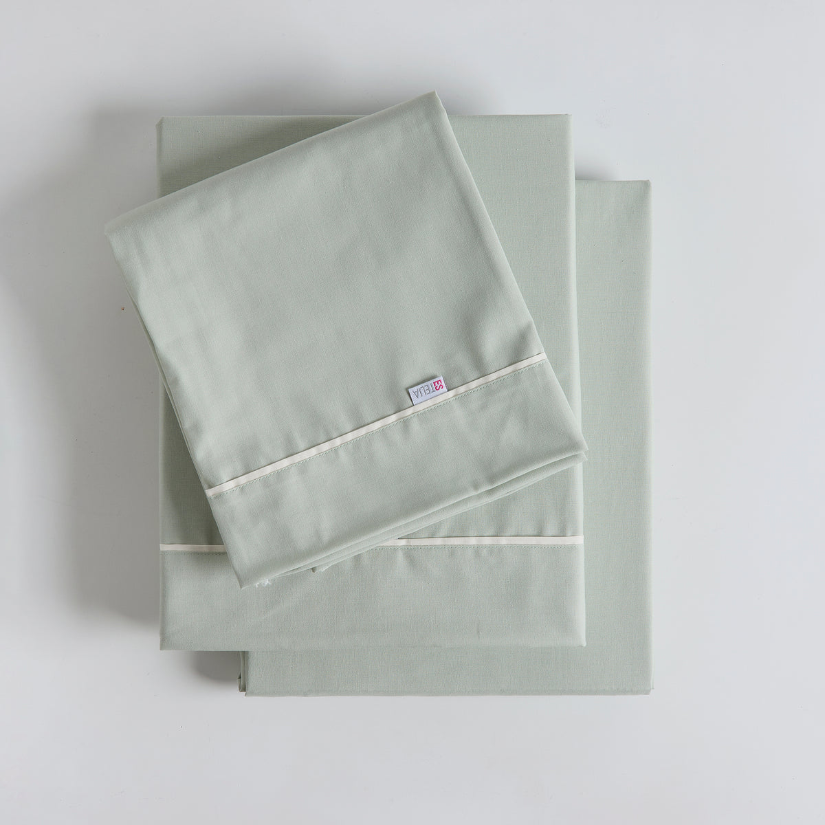 Juego de sábanas liso Salvia- Fabricación limitada.